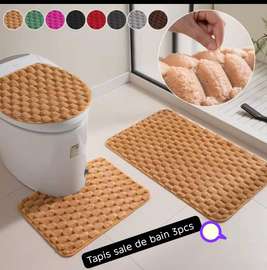 Tapis salle de bain 3 pièces antidérapant