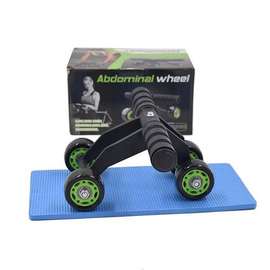 Roue abdominale 4 roues stable avec tapis fitness