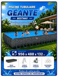 Bestway piscine tubulaire géante 956x488x132 cm