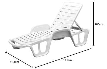 Transat en plastique pour plage/piscine avec accoudoirs