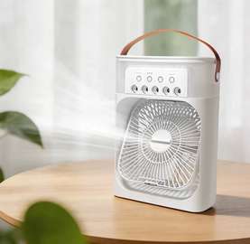 Ventilateur portable humidificateur blanc compact léger