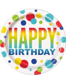 Pack de 8 assiettes HAPPY BIRTHDAY en carton