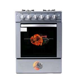 CUISINIERE ASTECH 4FEUX 60X60 A GAZ AVEC FOUR A GAZ INOX MIS
