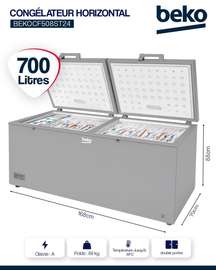 Congelateur Beko 550litres vitre coulissante