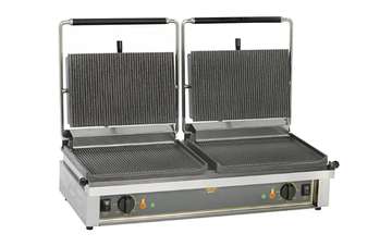 Grill électrique double professionnel inox 2 plaques