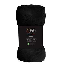 Couverture Flanelle 220x240 Cm Calin Noir, Par Soleil D'ocre