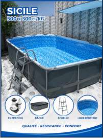 BESTWAY GRANDES PISCINES TUBULAIRES  500  X  300  X 107  CM