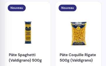 Valdigrano pâtes 500g spaghetti ou coquille rigate