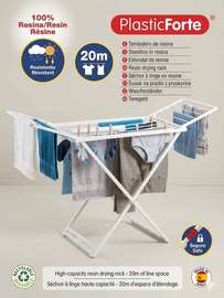 Étendoir à linge robuste en résine Plastic Forte