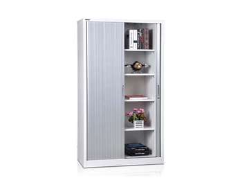 ARMOIRE METAL HAUTE A RIDEAUX FC-RC18 TOLE 6 GRIS