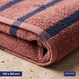 serviettes de bain 100x180 cm coton rose