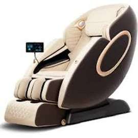 Fauteuil de massage cuir synthétique beige marron