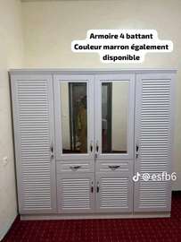 Armoire marron blanc et gris