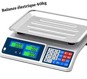 Balance électrique 40 kg inox écran digital tare