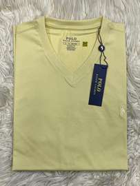 Polo Ralph Lauren Pull col V Jaune clair