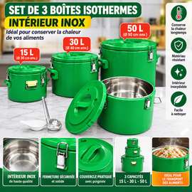 Boîte Isotherme Inox 15L, 30L, 50L