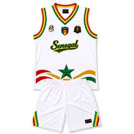 Officiel Sénégal ensemble basket blanc taille L
