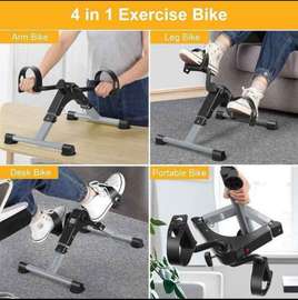 Vélo d'exercice 4 en 1 compact noir et gris portable