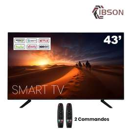 Smart tv IBSON 43 pouces 2 COMMANDES + VOICE CONTROLE