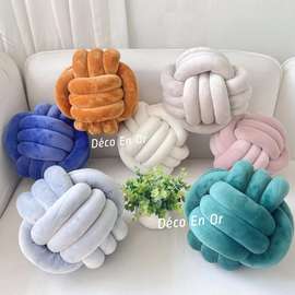 Coussin nœud velours ultra doux déco canapé