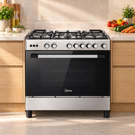 CUISINIERE MIDEA 5FEUX 90X60 A GAZ INOX 90LMG5G028I