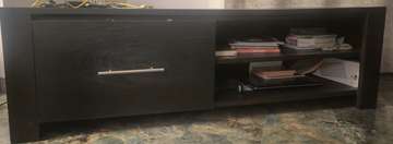 Table tv en bois noir