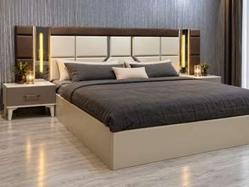CHAMBRE À COUCHER COMPLÈTE 5 PIÈCES - GRIS ASLI 029