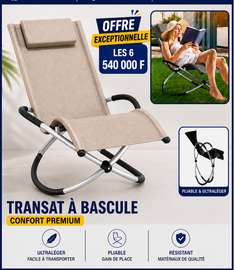 Transat à bascule pliable ultraléger confort premium