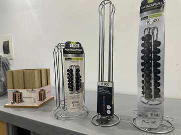 Porte capsules rotatif inox 40 capsules métal robuste