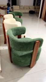 Fauteuil design moderne en tissu bouclet 4 places