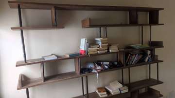 Bibliothèque bois et métal 250*27*220 cm