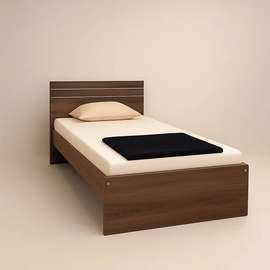 Lit simple bois marron foncé design moderne