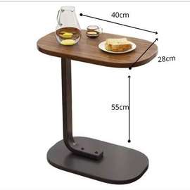 Table d'appoint bois 40x28cm métal noir stable