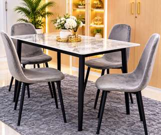 Ensemble table marbre et 4 chaises
