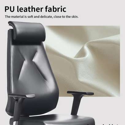 Chaise bureau ergonomique cuir noir dossier haut image 6