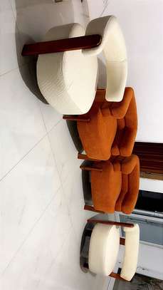 Fauteuil design moderne en tissu bouclet 4 places image 2