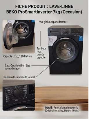 Lave-linge BEKO ProSmart Inverter 7kg (Très bon état) image 3