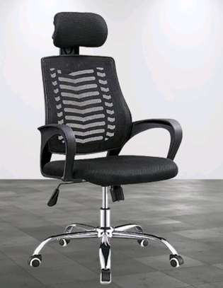 Chaise bureau ergonomique noire dossier maille réglable image 2