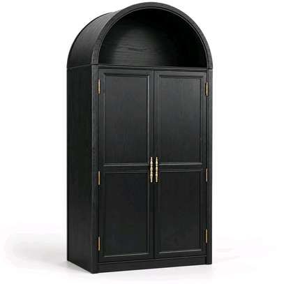 Armoire noire niche arquée 2 portes bois image 4