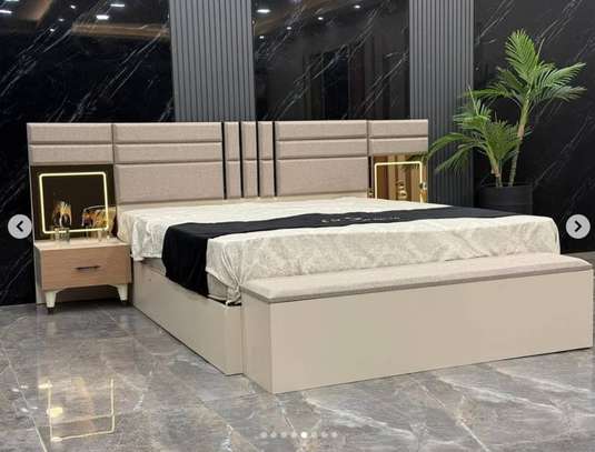 CHAMBRE A COUCHER BATTANTS 4PIECES MARRON BLANC TURQUE image 2