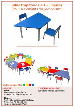 Table banc scolaire et chaise pour école image 7