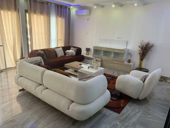 Ensemble canapés 3 places beige et marron design moderne image 1