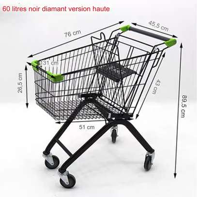 Chariot de Supermarché 60 litres diamant noir image 1