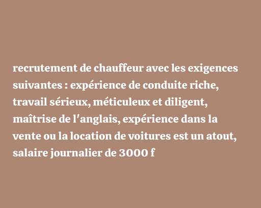 Recrutement chauffeur image 1