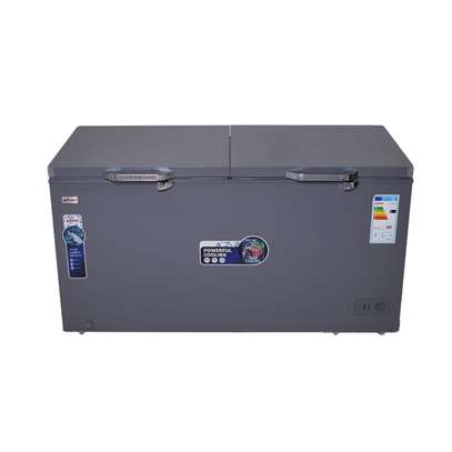 Congélateur coffre 400L gris A+ double compartiment image 2