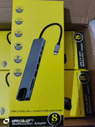 Adaptateur USB-C 8-en-1 gris 4K HDMI Ethernet USB 3.0 image 3