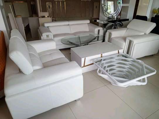 Salon 7 places en croûte de cuir Confort & Élégance image 3