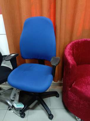 Chaise de bureau ergonomique bleu réglable 5 roulettes image 1