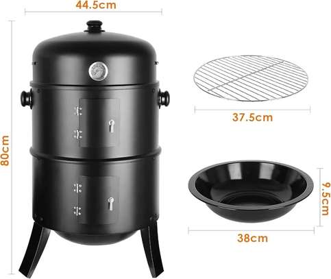 Fumoir barbecue vertical acier noir avec thermomètre image 5