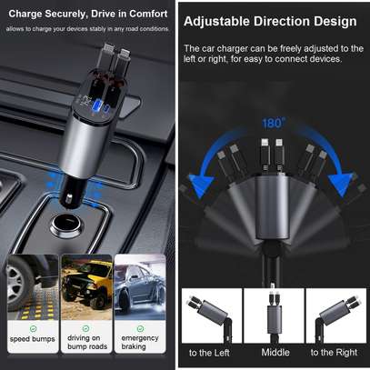 Chargeur de voiture rétractable 4 en 1, Charge rapide 66W image 5